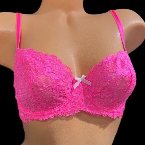 Victoria’s Secret Dream Angels Demi Unlined Demi lace bra Pink 32D - Picture 1 of 9